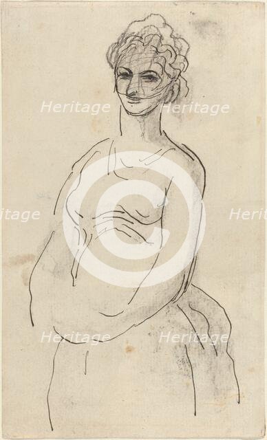 Woman with Veil. Creator: Honore Daumier.