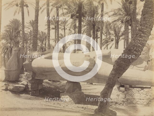 Statue of Ramesses at Saqqara, c. 1870s - 1880s. Creator: Antonio Beato (British, c. 1825-1903).