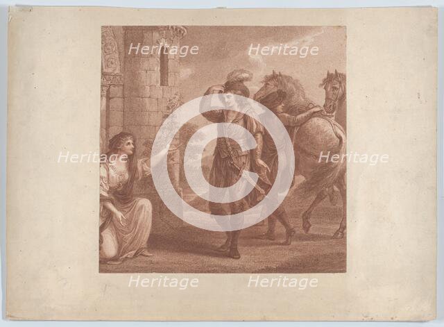 Prince Edmund, surnam'd Ironside and Algitha, 1786. Creator: Francesco Bartolozzi.