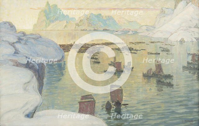 The Fishing Fleet Going Out. Study from North Norway. Creator: Anna Katarina Boberg.