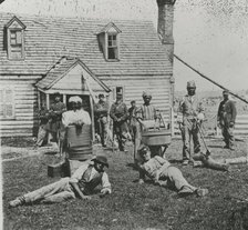 Group of contrabands at Allen's farm house near Williamsburg Road, in the vicinity..., May 1862. Creator: James F. Gibson.