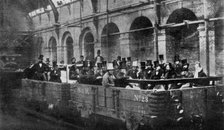 Prime Minister William Gladstone opens the Metropolitan Railway, London, 1863 (1951). Artist: Unknown