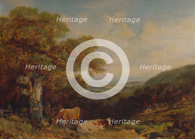 'Landscape with Cattle', 1847, (1935). Artist: John Dearman.