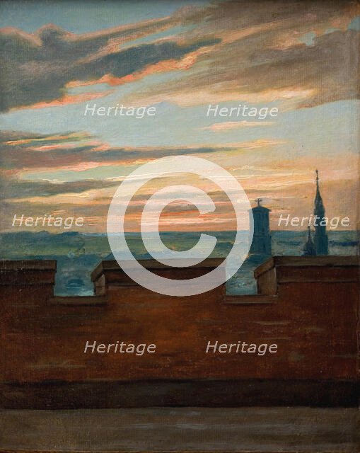 View of Copenhagen at Sunset, 1845-1849. Creator: Martinus Rorbye.