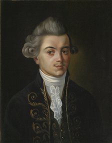 Portrait of the fabulist Ivan Khemnitser', (1745-1784), Russian painting of 19th century.  Creator: Russian Master.