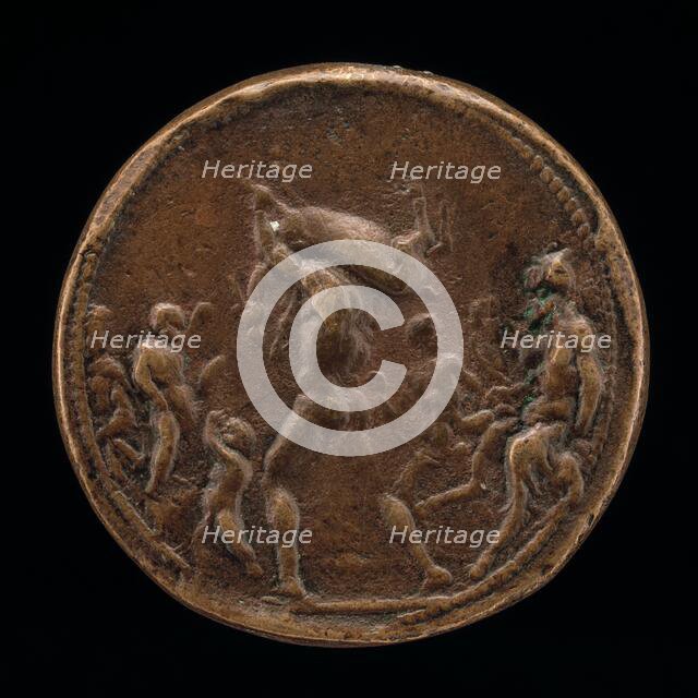 Classical Subject: Male Figure Carrying a Stag [obverse], 1470/1530. Creator: Vittore Gambello.