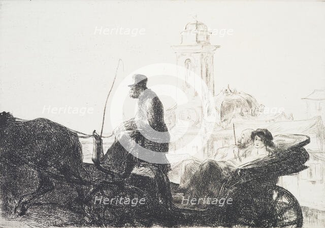 En promenade, 1932. Creator: Edmund Blampied.