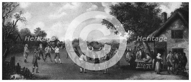 A country cricket match, 19th century (1912). Creator: Henry Dixon.