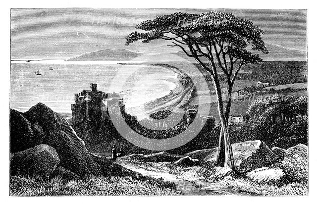 Victoria Castle, with Killiney-Bray Head in the distance, Ireland, c1888. Artist: Unknown
