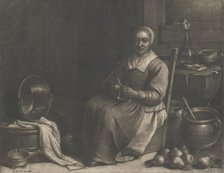 A Woman Peeling Pears, mid-17th century. Creator: Wallerant Vaillant.