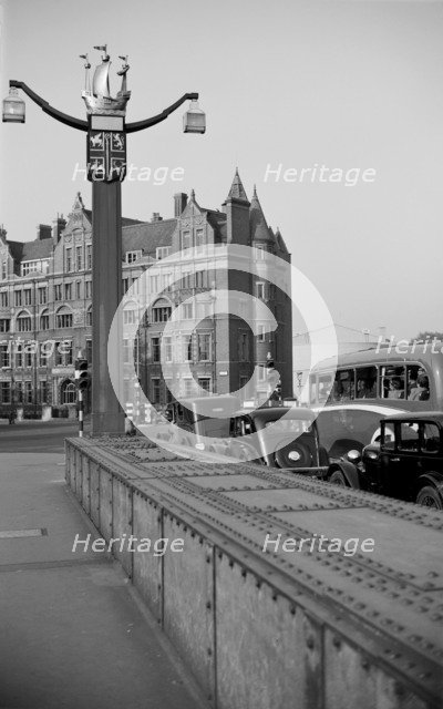 Chelsea coat of arms on a lamppost, London, c1945-c1955. Artist: SW Rawlings