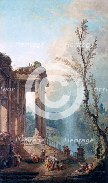 'The Portico of a Country Mansion', 1773. Artist: Robert Hubert