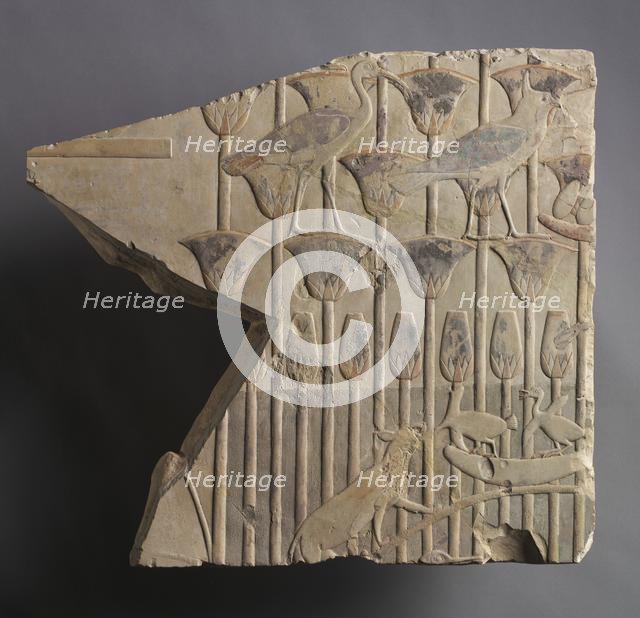 Marsh Scene with Cat and Birds, c. 667-647 BC. Creator: Unknown.