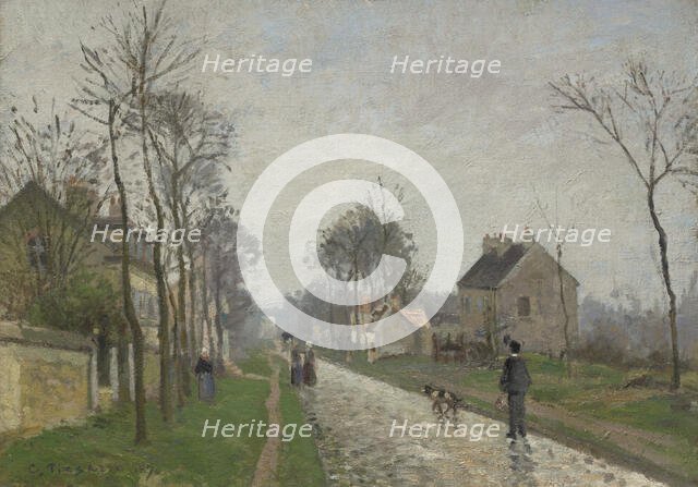 Route De Versailles, Louveciennes, Rain Effect, 1870. Creator: Camille Pissarro.