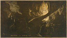 The Devil Speaks (Mahna No Varua Ino), from Fragrance (Noa Noa), 1893-94., 1893-94. Creator: Paul Gauguin.