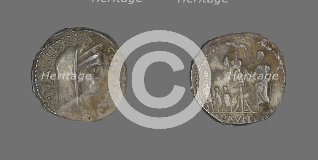 Denarius (Coin) Depicting Concordia, about 62 BCE. Creator: Unknown.