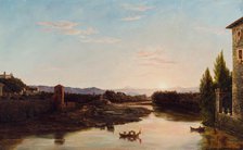 Sunset on the Arno, 1837. Creator: Thomas Cole.