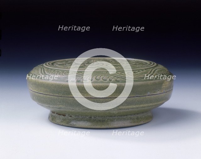 Yue celadon covered box with parrots, early Northern Song dynasty, China, late 10th-11th century. Artist: Unknown