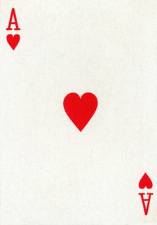 Ace of Hearts from a deck of Goodall & Son Ltd. playing cards, c1940. Artist: Unknown.