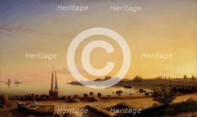 Stage Fort across Gloucester Harbor, 1862. Creator: Fitz Hugh Lane.