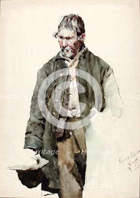 Study of an Old Man, late 19th-early 20th century. Creator: Giuseppe Signorini.