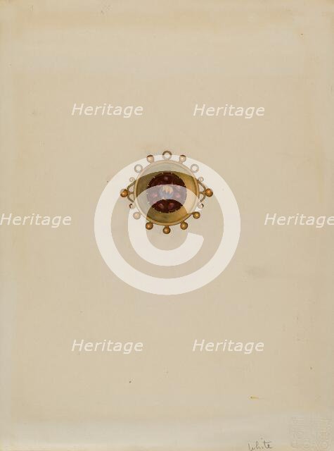 Garnet Earring, c. 1936. Creator: Edward White.