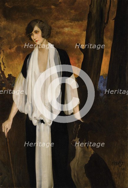 Portrait of Rachel Strong, the Future Countess Henri de Boisgelin, 1924. Artist: Bakst, Léon (1866-1924)