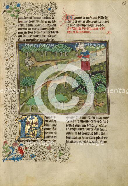 Foxes and their Ruses; Livre de la Chasse, about 1430-1440. Creator: Unknown.