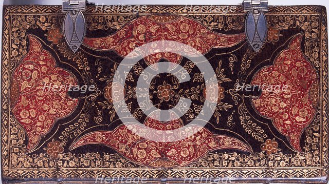 Lower cover of a Bible, 1657. Creator: Henry Evans.