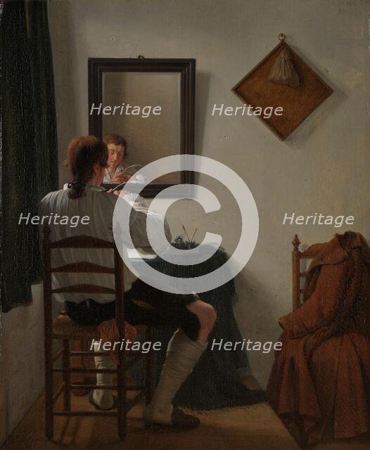 A Writer Trimming his Pen, 1784. Creator: Jan Ekels the Younger.