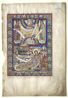 Single Leaf Excised from a Gospel Book: The Nativity (recto), c. 1190. Creator: Unknown.