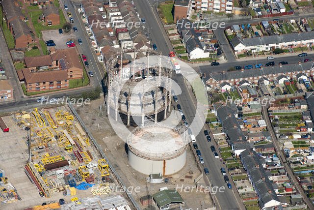 19th century gas holders, Barrack Road, Great Yarmouth, Norfolk, 2015. Creator: Historic England.
