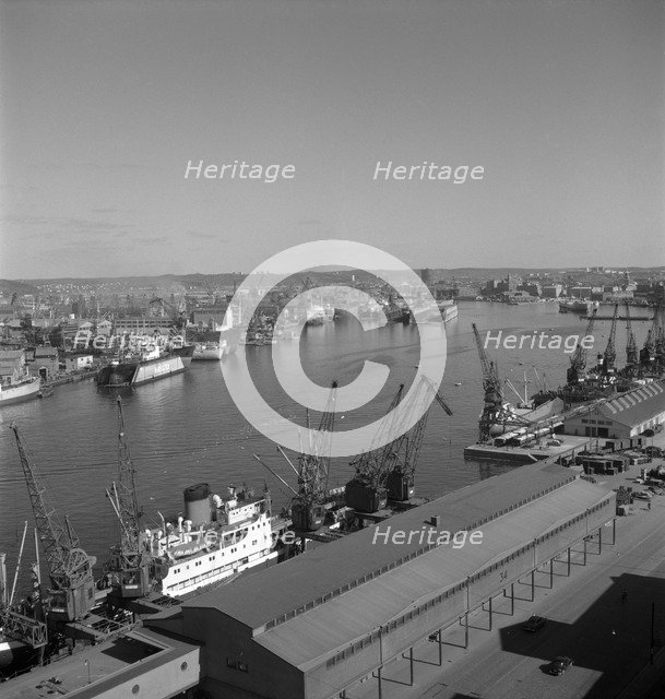 The harbour of Gothenburg, Sweden, 1960. Artist: Torkel Lindeberg