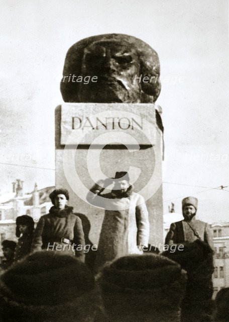 Lenin unveiling the Danton monument, Moscow, Russia, 1919. Artist: Unknown