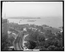 The Harbor and Battery Park, New York, N.Y., c1908. Creator: Unknown.