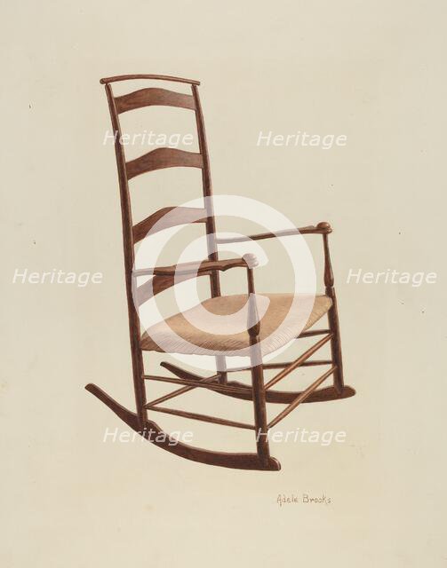 Shaker Chair - Rocker, c. 1939. Creator: Adele Brooks.