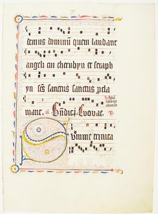Manuscript Leaf with Initial S, from an Antiphonary, German, second quarter 15th century. Creator: Unknown.