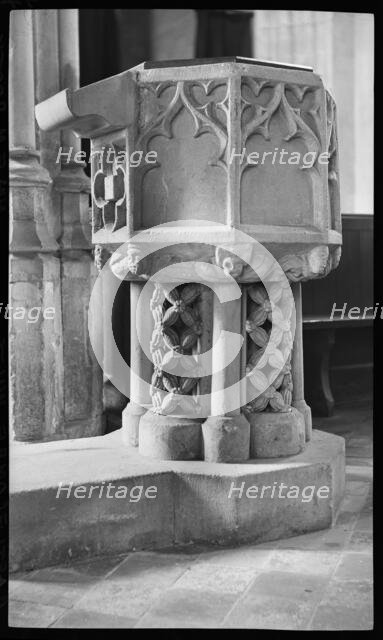 St Andrew's Church, Churchyard, Market Place, Castle Combe, Wiltshire, 1940-1949. Creator: Ethel Booty.