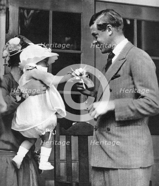 A bouquet for the Prince of Wales at Enham Village Centre, 1926. Artist: Unknown