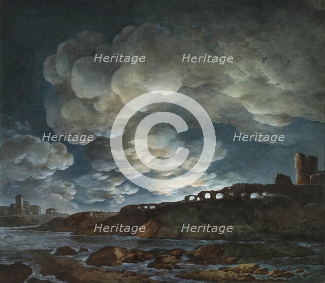 Full Moon Over the Sea, 1800-1810. Creator: Bagetti, Giuseppe Pietro (1764-1831).