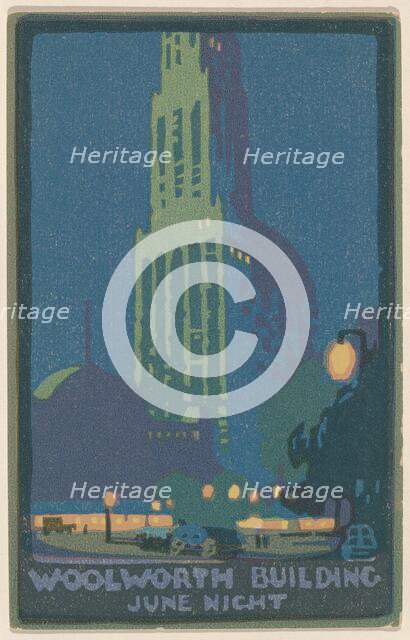 Woolworth Building June Night, 1916. Creator: Rachael Robinson Elmer.