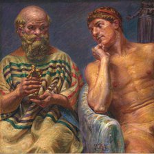 Socrates and Alcibiades, 1911. Creator: Kristian Zahrtmann.