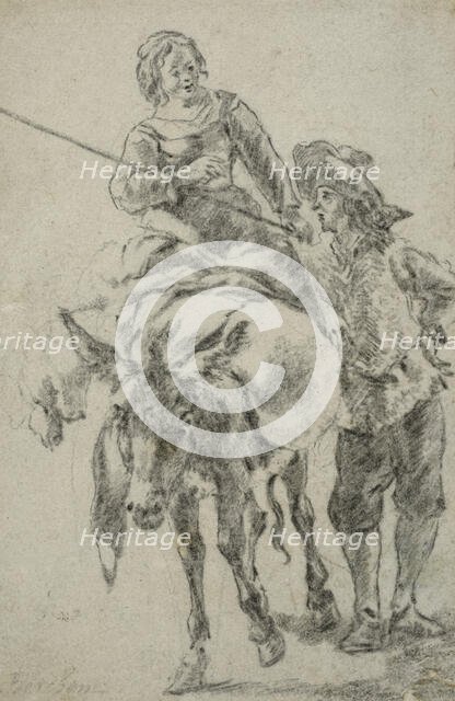 Couple with a mule. Creator: Unknown.