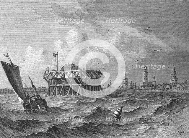 'Calais from the Sea', c1880. Artist: W.P..