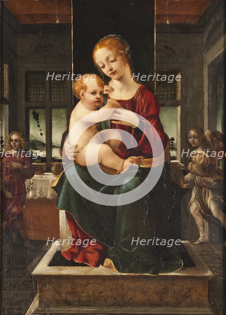 The Virgin and Child with Two Angels, Late 15th cen..