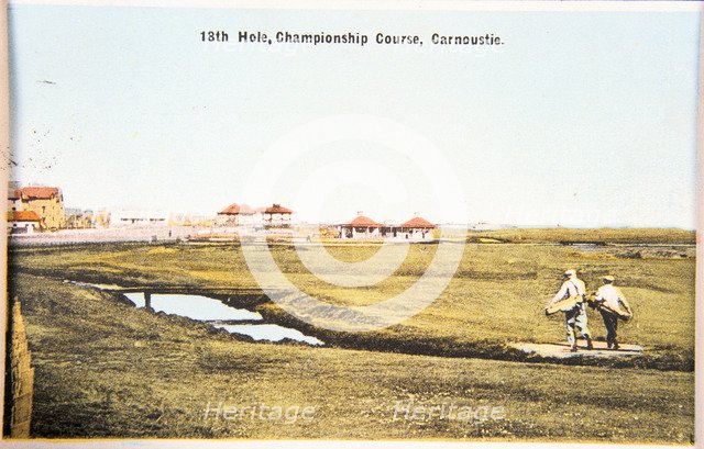 '18th Hole, Championship Course, Carnoustie', Scotland, (1930s?). Artist: Unknown