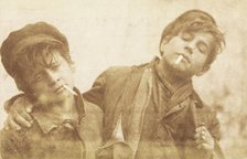Two boys posing with cigarettes, [between 1900 and 1909?]. Creator: A Caggiano.