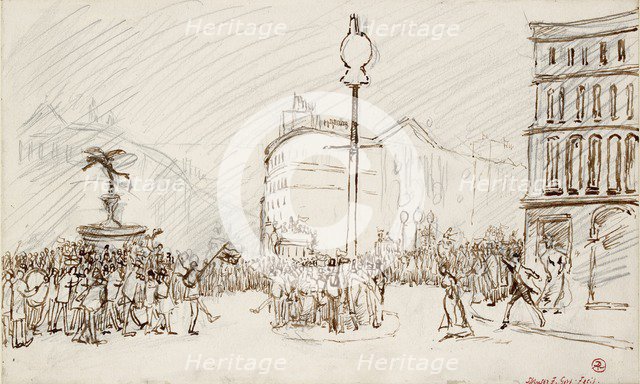 Street Scene-Piccadilly Circus, c1900s. Artist: Spencer Gore.