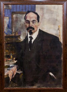 Portrait of Anatoly Vasilyevich Lunacharsky (1875-1933), 1920. Creator: Nikolay Feshin.