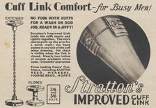 Stratton's Improved Cuff Link, 1937. Artist: Unknown